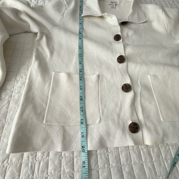 J.Crew Womens White Button-Up Cotton Cardigan Sweater M - Picture 8 of 9